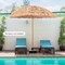8 Feet Thatched Patio Umbrella with Steel Pole for Sun Shade Outdoor Pool Beach Garden Lawn